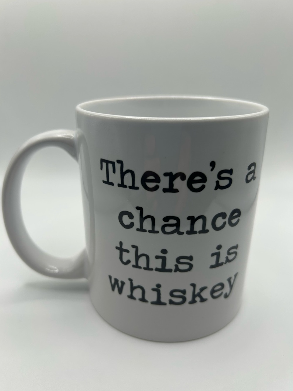 🆕 White Ceramic Coffee Mug with 'There's a chance this is whiskey' Print - Picture 2 of 2